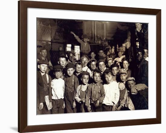 Indianapolis Newsboys, Lewis Hine, 1908-Science Source-Framed Giclee Print