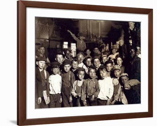 Indianapolis Newsboys, Lewis Hine, 1908-Science Source-Framed Giclee Print