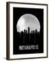 Indianapolis Skyline Black-null-Framed Art Print