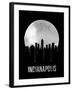 Indianapolis Skyline Black-null-Framed Art Print