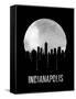 Indianapolis Skyline Black-null-Framed Stretched Canvas