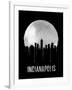 Indianapolis Skyline Black-null-Framed Art Print