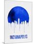 Indianapolis Skyline Blue-null-Mounted Art Print