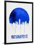 Indianapolis Skyline Blue-null-Framed Art Print