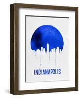 Indianapolis Skyline Blue-null-Framed Art Print