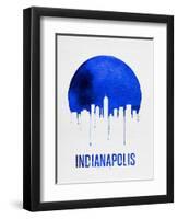 Indianapolis Skyline Blue-null-Framed Art Print