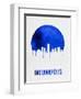 Indianapolis Skyline Blue-null-Framed Art Print