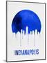 Indianapolis Skyline Blue-null-Mounted Art Print