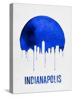 Indianapolis Skyline Blue-null-Stretched Canvas