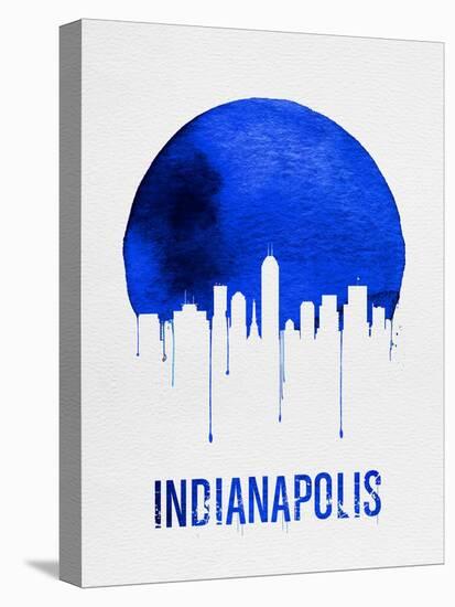 Indianapolis Skyline Blue-null-Stretched Canvas