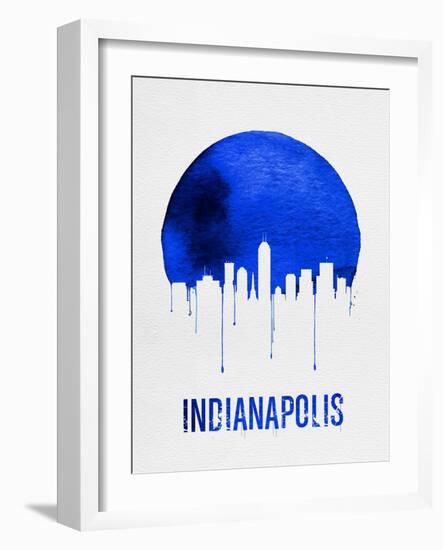 Indianapolis Skyline Blue-null-Framed Art Print