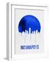 Indianapolis Skyline Blue-null-Framed Art Print