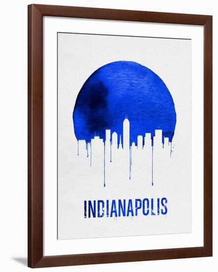 Indianapolis Skyline Blue-null-Framed Art Print