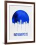 Indianapolis Skyline Blue-null-Framed Art Print