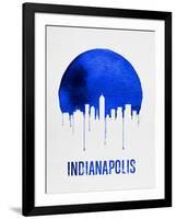 Indianapolis Skyline Blue-null-Framed Art Print