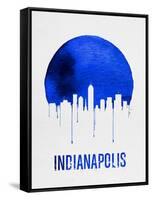 Indianapolis Skyline Blue-null-Framed Stretched Canvas