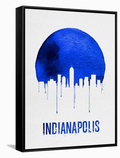 Indianapolis Skyline Blue-null-Framed Stretched Canvas