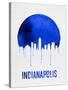 Indianapolis Skyline Blue-null-Stretched Canvas