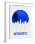 Indianapolis Skyline Blue-null-Framed Art Print