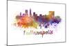 Indianapolis Skyline in Watercolor-paulrommer-Mounted Art Print
