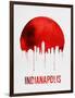 Indianapolis Skyline Red-null-Framed Art Print