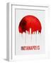 Indianapolis Skyline Red-null-Framed Art Print