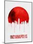 Indianapolis Skyline Red-null-Mounted Art Print