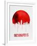 Indianapolis Skyline Red-null-Framed Art Print