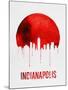 Indianapolis Skyline Red-null-Mounted Art Print