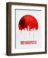 Indianapolis Skyline Red-null-Framed Art Print