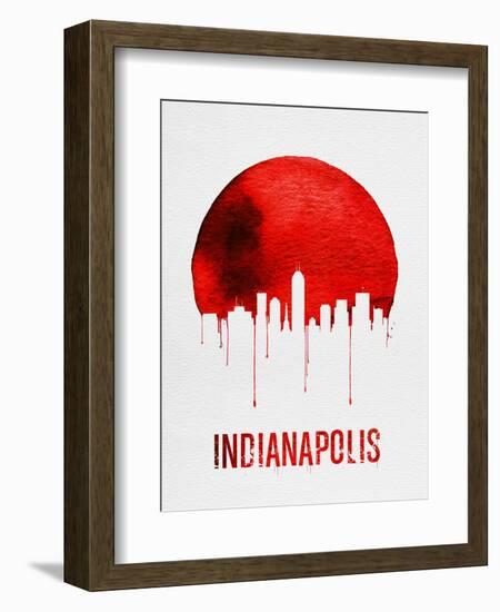 Indianapolis Skyline Red-null-Framed Art Print