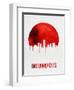 Indianapolis Skyline Red-null-Framed Art Print