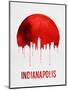 Indianapolis Skyline Red-null-Mounted Art Print