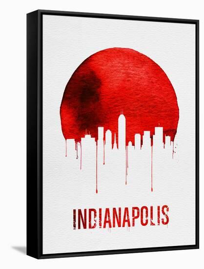 Indianapolis Skyline Red-null-Framed Stretched Canvas