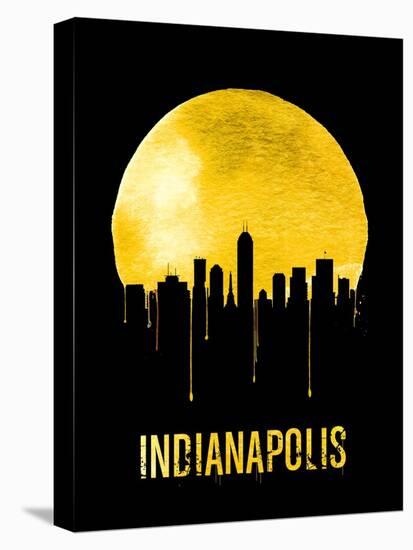 Indianapolis Skyline Yellow-null-Stretched Canvas