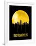 Indianapolis Skyline Yellow-null-Framed Art Print