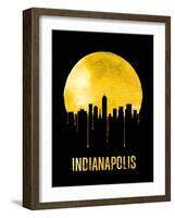 Indianapolis Skyline Yellow-null-Framed Art Print