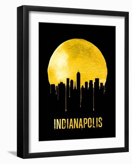 Indianapolis Skyline Yellow-null-Framed Art Print