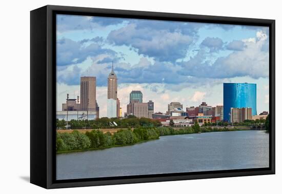 Indianapolis Skyline.-rudi1976-Framed Stretched Canvas