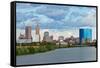 Indianapolis Skyline.-rudi1976-Framed Stretched Canvas