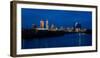 Indianapolis State Capitol and skyline at dusk along White River State Park-null-Framed Photographic Print