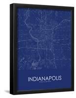 Indianapolis, United States of America Blue Map-null-Framed Poster