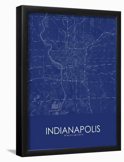 Indianapolis, United States of America Blue Map-null-Framed Poster