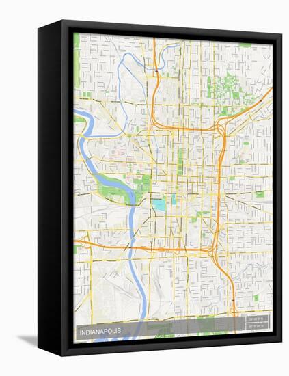 Indianapolis, United States of America Map-null-Framed Stretched Canvas