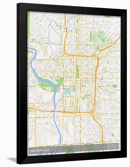 Indianapolis, United States of America Map-null-Framed Poster