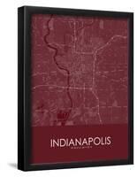 Indianapolis, United States of America Red Map-null-Framed Poster