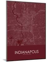 Indianapolis, United States of America Red Map-null-Mounted Poster