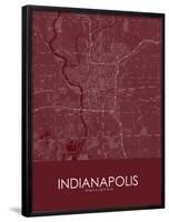 Indianapolis, United States of America Red Map-null-Framed Poster