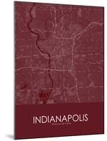 Indianapolis, United States of America Red Map-null-Mounted Poster