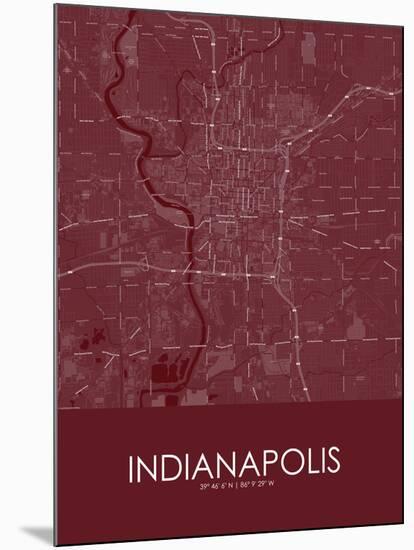 Indianapolis, United States of America Red Map-null-Mounted Poster